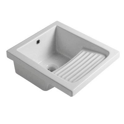 Pilozzo  in ceramica  45x51 con  strizzatoio bianco