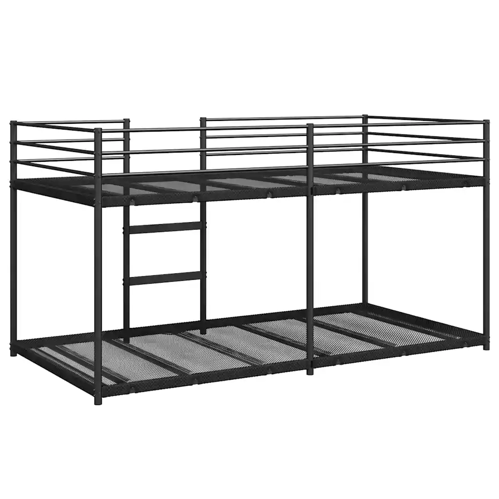 Letto a Castello senza Materasso Nero 75x190 cm in Acciaio 4019874