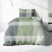 Coperta letto 135x200 cotone verde grigio - coperta letto moderna flanella cotone 135 x 200 - coperta letto verde grigio a righe