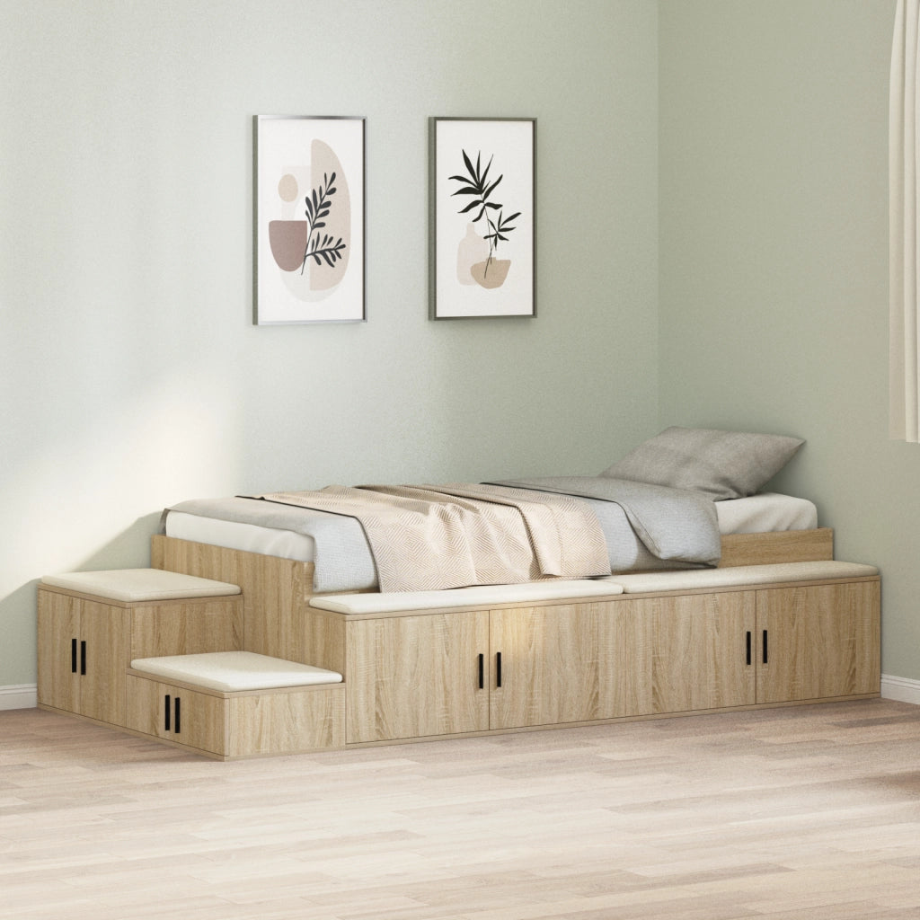 Letto contenitore Rovere Sonoma 80x200 cm