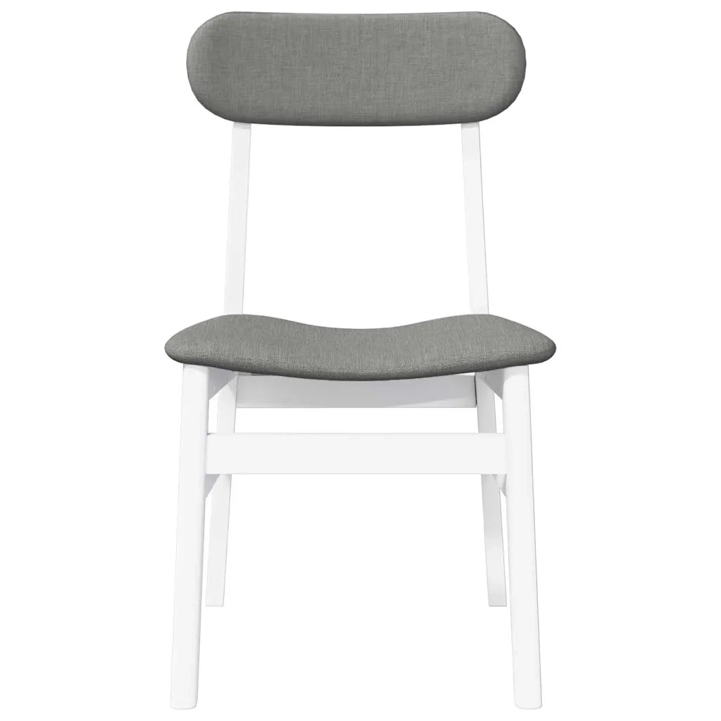 Sedie da Pranzo con Cuscini 2 pz Bianco Legno Massello di Hevea 4102439