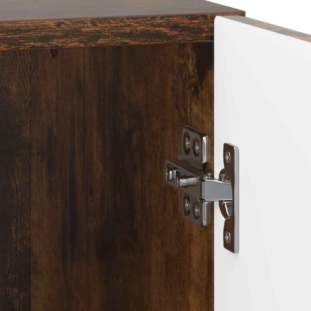 Set di 2 Comodini | Armadio da Notte | Mobiletto da notte Rovere Fumo 43 x 34,5 x 50 cm
