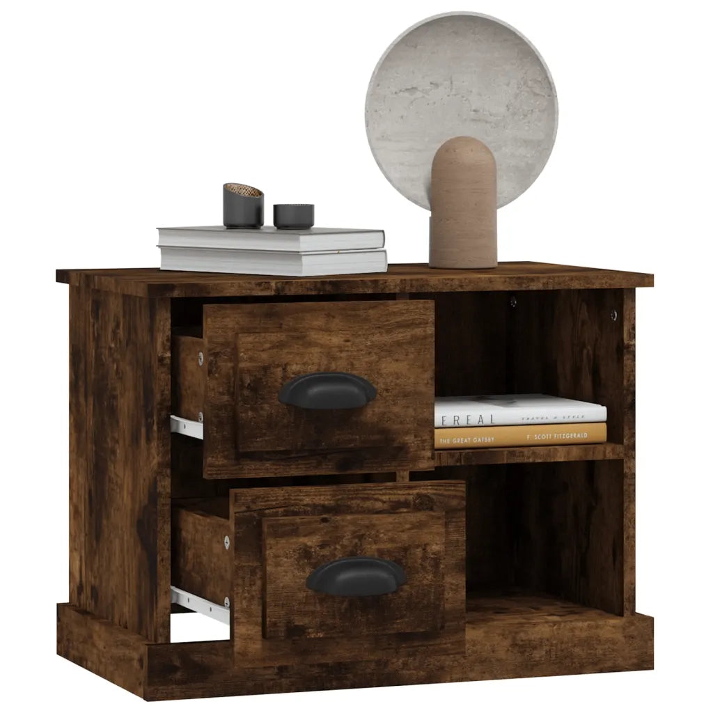 Comodino Rovere Fumo 60x35,5x45 cm 816373