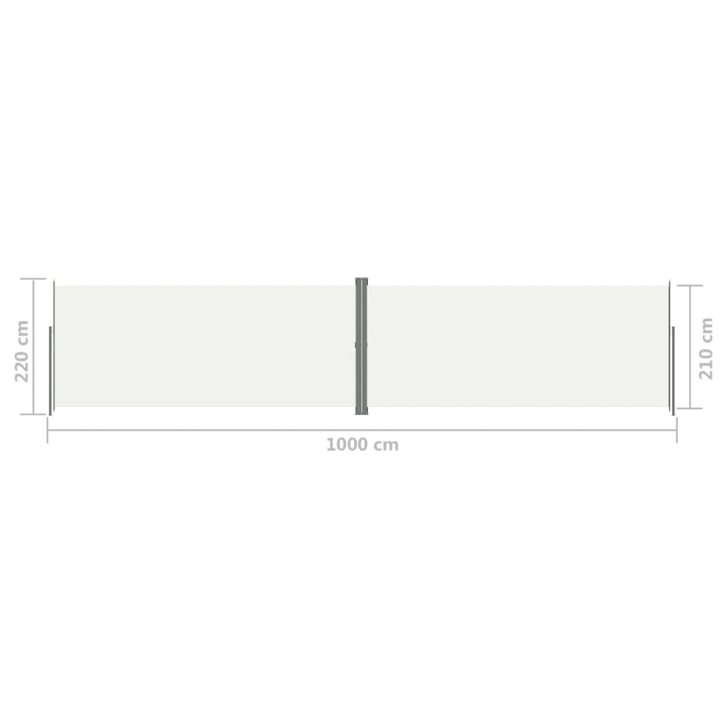 Tenda da sole laterale retrattile/schermo privacy per patio giardino terrazza balcone 220 x 1000 cm crema 02_0007174