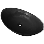 Lavello Ovale in Ceramica di Lusso Nero Troppopieno 59x38,5 cm CFW8376624