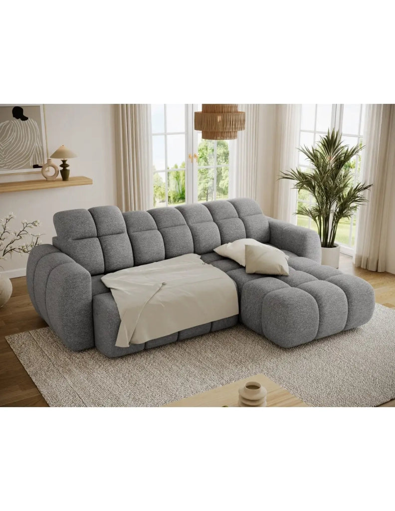 Divano ad angolo elettrico FANOTI 3 posti beige – angolo destro