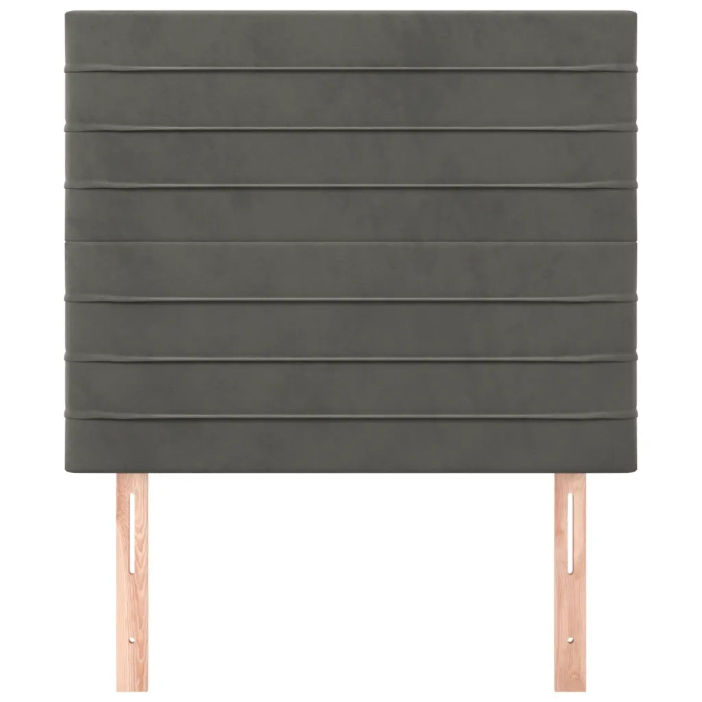 Testiera-Testata Decorativa Grigio Scuro 80x5x118/128 cm Velluto 528218