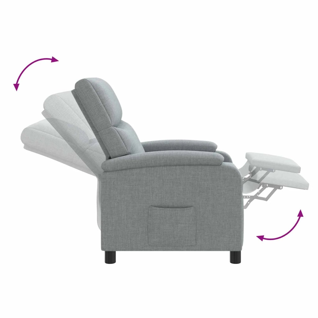 Divano Sedia-Poltrona Massaggiante Grigio Chiaro Tessuto 668830