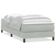 Letto singolo | Letto per adulti | Giroletto a Molle con Materasso Grigio Chiaro 80x210 cm Velluto