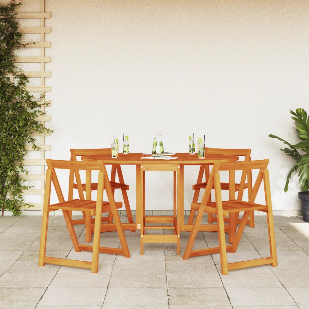 Tavolo da giardino pieghevole a farfalla 110x60x72 cm in legno massello di acacia