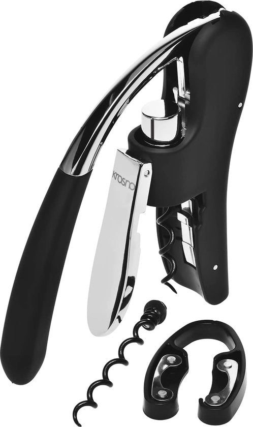 Set per aprire bottiglie di vino | Apripetroni in acciaio inossidabile | Apripetroni per vino facile da usare con taglierino per etichetta | Ideale regalo per gli amanti del vino