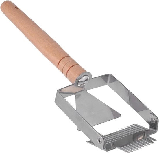Snipatore d'api in acciaio inossidabile - Strumento per l'allevamento d'api - Manico di legno - Strumento per raschiare le ceste d'api in acciaio inossidabile, adattabile, - Idoneo per le arnie per api.
