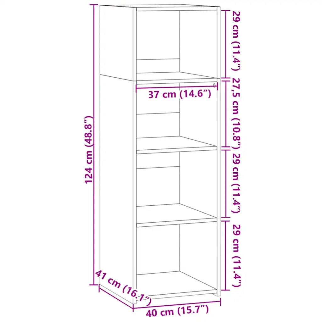Credenza | Madia | Buffet da pranzo | Armadio da pranzo Grigio Cemento 40x41x124cm in Legno Multistrato