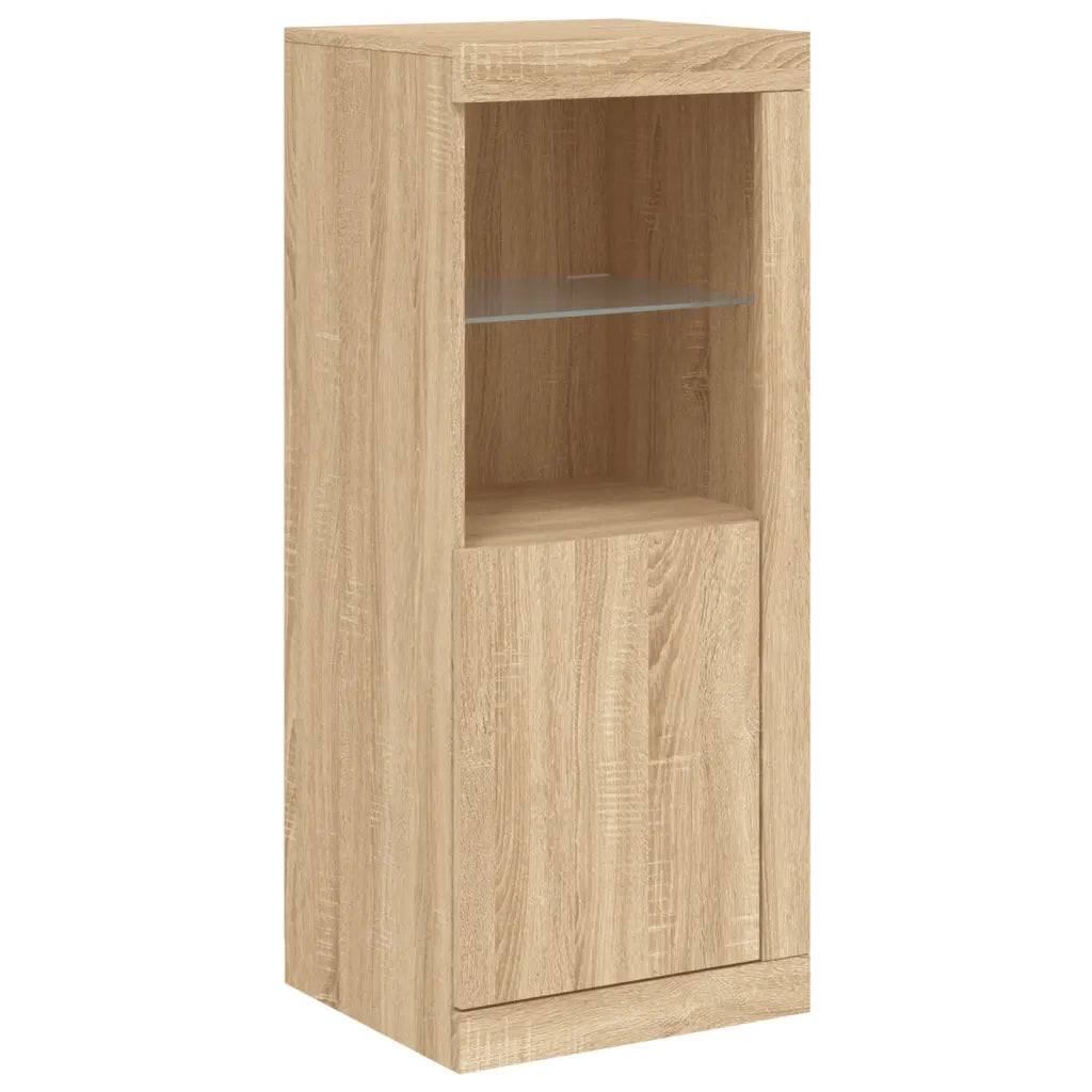 Credenza con Luci LED-Buffet-Armadio da cucina Rovere Sonoma 41x37x100 cm 199733