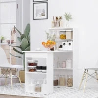 Scrivania Computer con Libreria Salvaspazio, Tavolo da Pranzo per Ufficio e Studio, 120x55x120 cm, Bianco