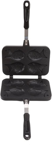 Pentola a Caffè con Manico Antiscottatura - Forma per Taiyaki - Pala per Caffè con Manico Antiscottatura - Doppia Pentola per Caffè - Manico Antiscottatura - Facile da Utilizzare