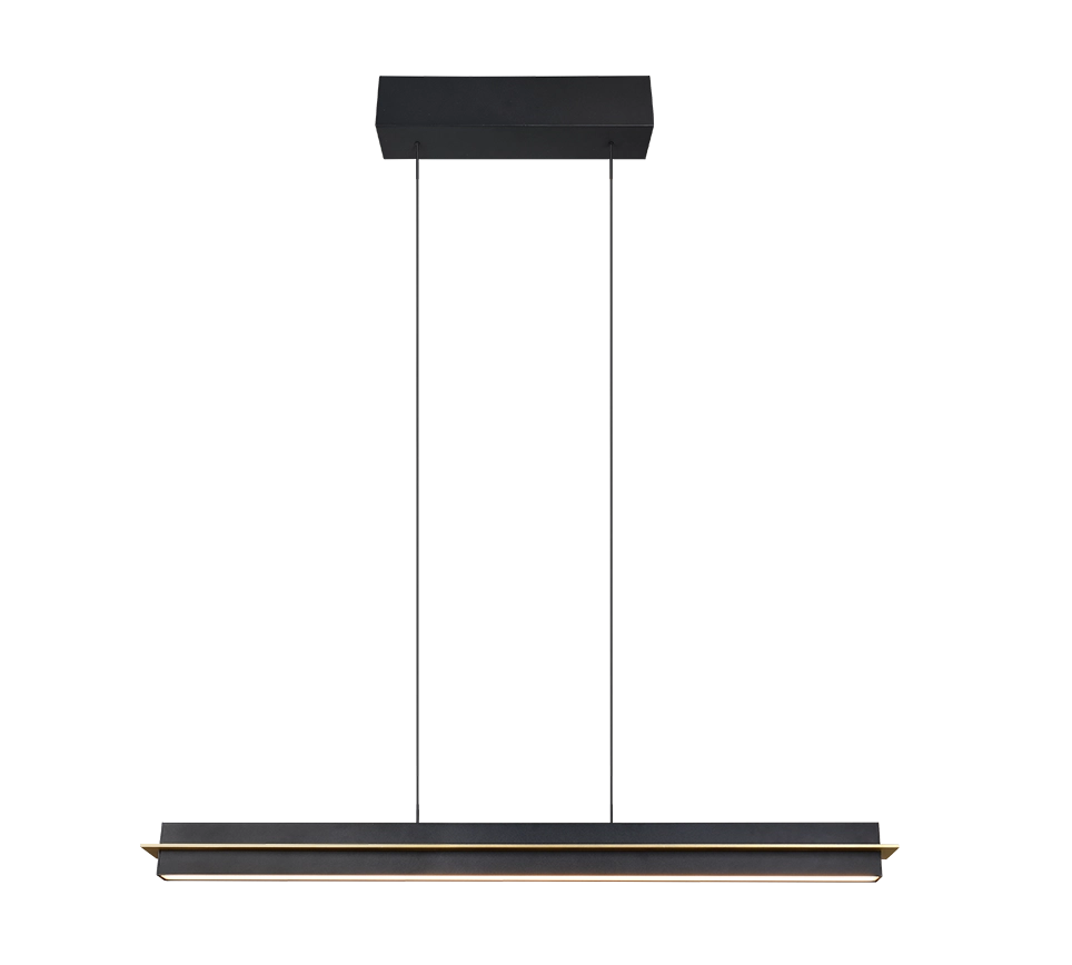 Lampada a sospensione LED, metallo, nero e oro, L 95 cm, Emerson