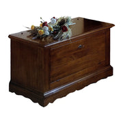 Cassapanca in legno doppia apertura tinta noce scuro l.100 x p.43 h.50 (716) - Mobili 2G