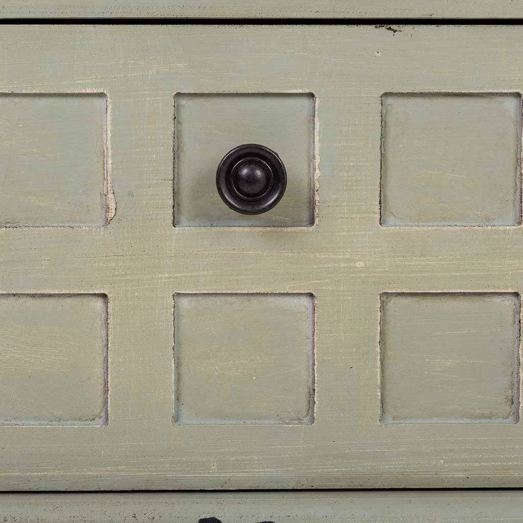 Cassettiera Mobile da ingresso in legno verde 88x38x72h