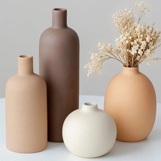 Set di vasche ceramiche a 4 pezzi in colori Morandi per stile scandinavo