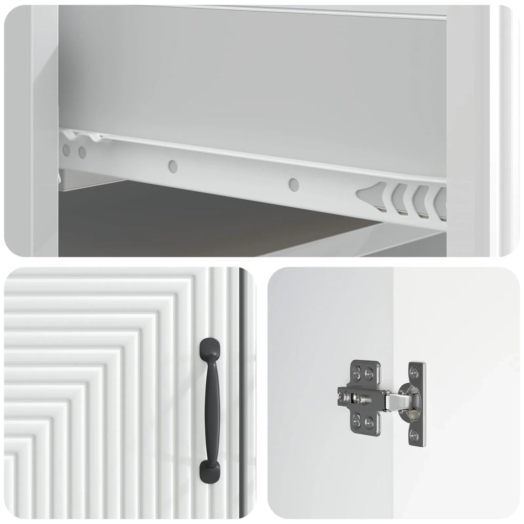 Credenza Bianco Lucido 66 x 34,5 x 89,5 cm Legno ingegnerizzato 894869