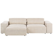 Divano modulare a 2 posti con ottomana Divano componibile in velluto beige con gambe nere Soggiorno moderno