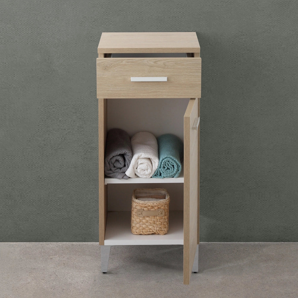 Base multiuso 35x34 cm rovere dolomite con anta reversibile e cassetto Desya