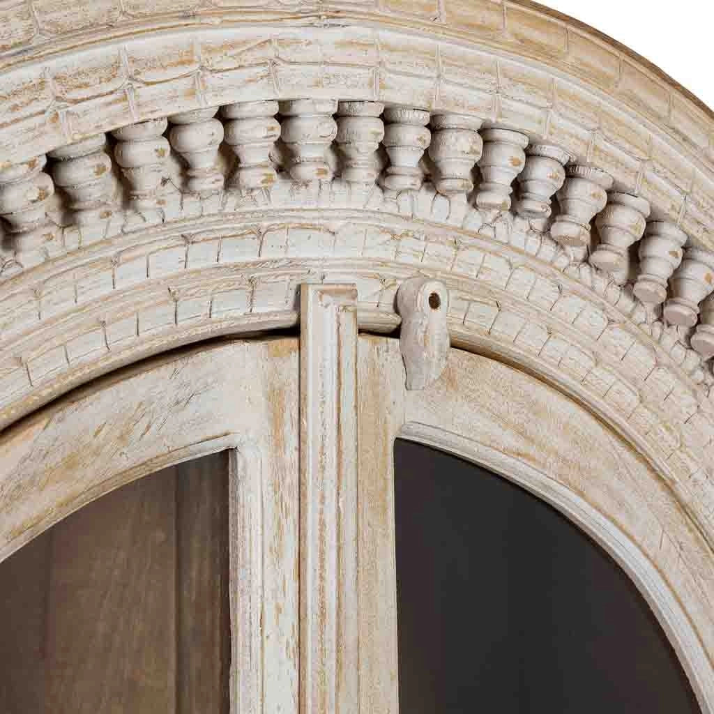 Vetrina in legno bianco fatta a mano 112x41x181h cm