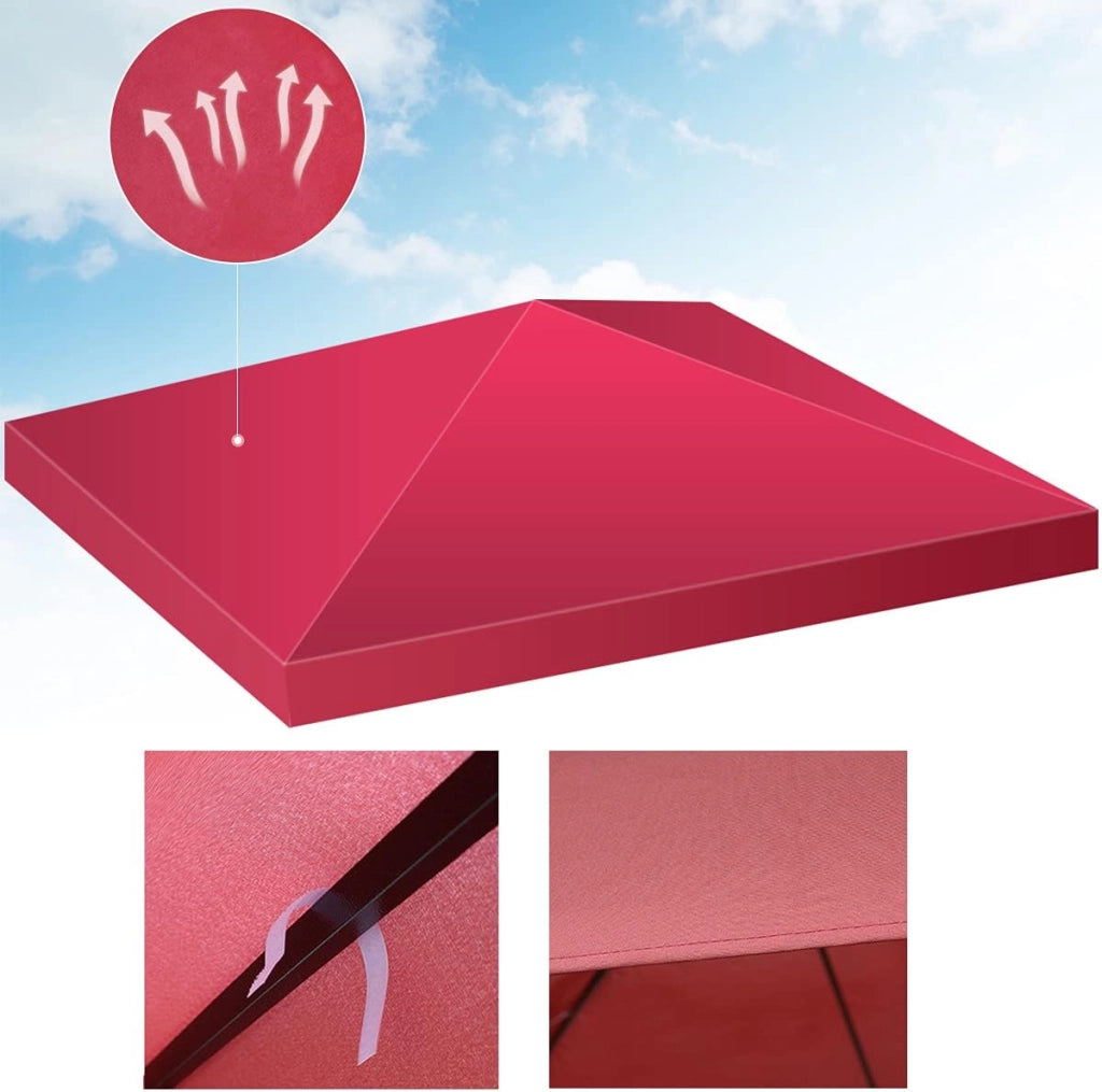 Tetto di Ricambio, per Gazebo Giardino di 3 x 3 M, Doppio/Singolo Strato, in Tessuto Poliestere, per Cortile/Spiaggia/Parco, 3 Colori e 2 Stili