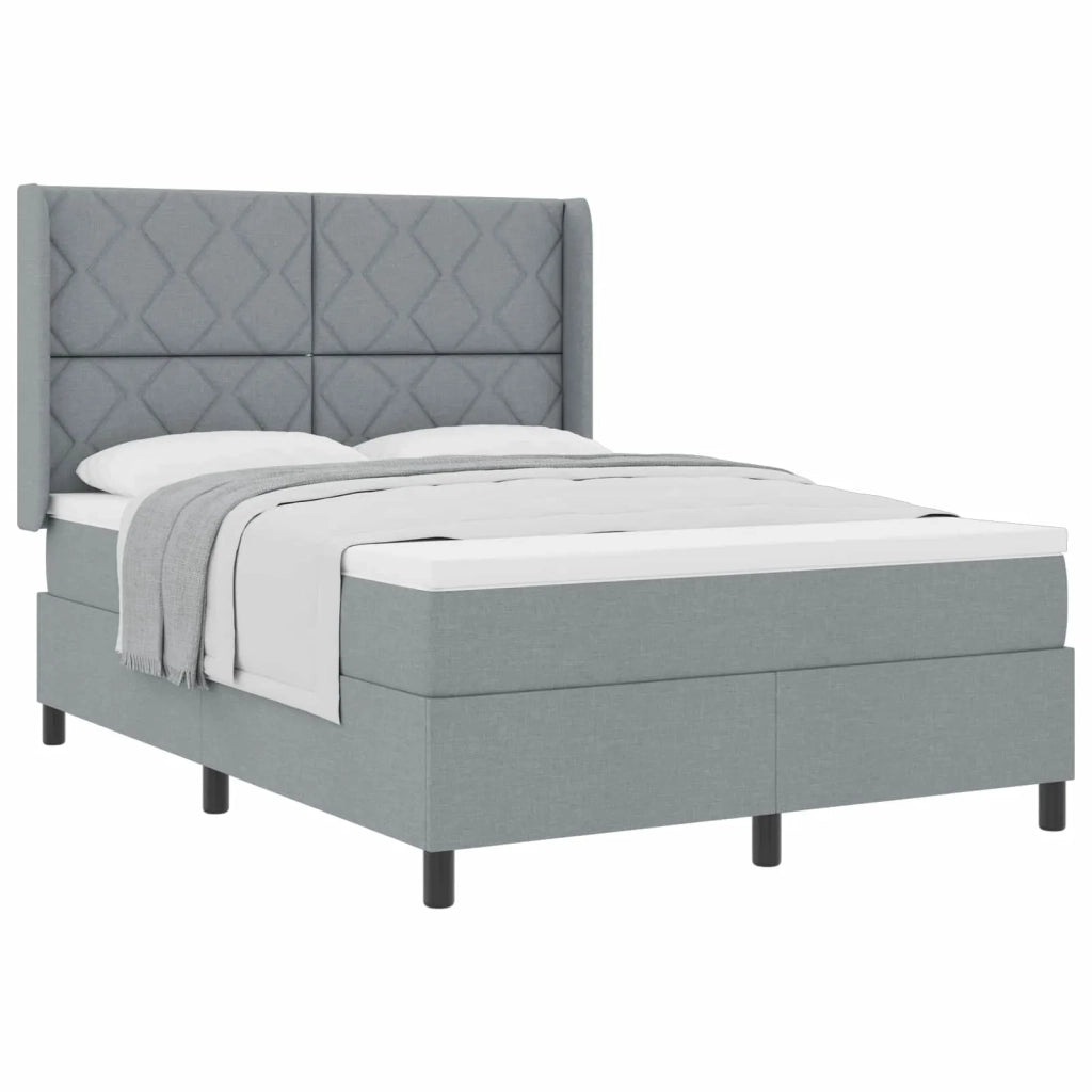 Letto a molle con materasso Grigio chiaro 140 x 200 cm Tessuto 3341707
