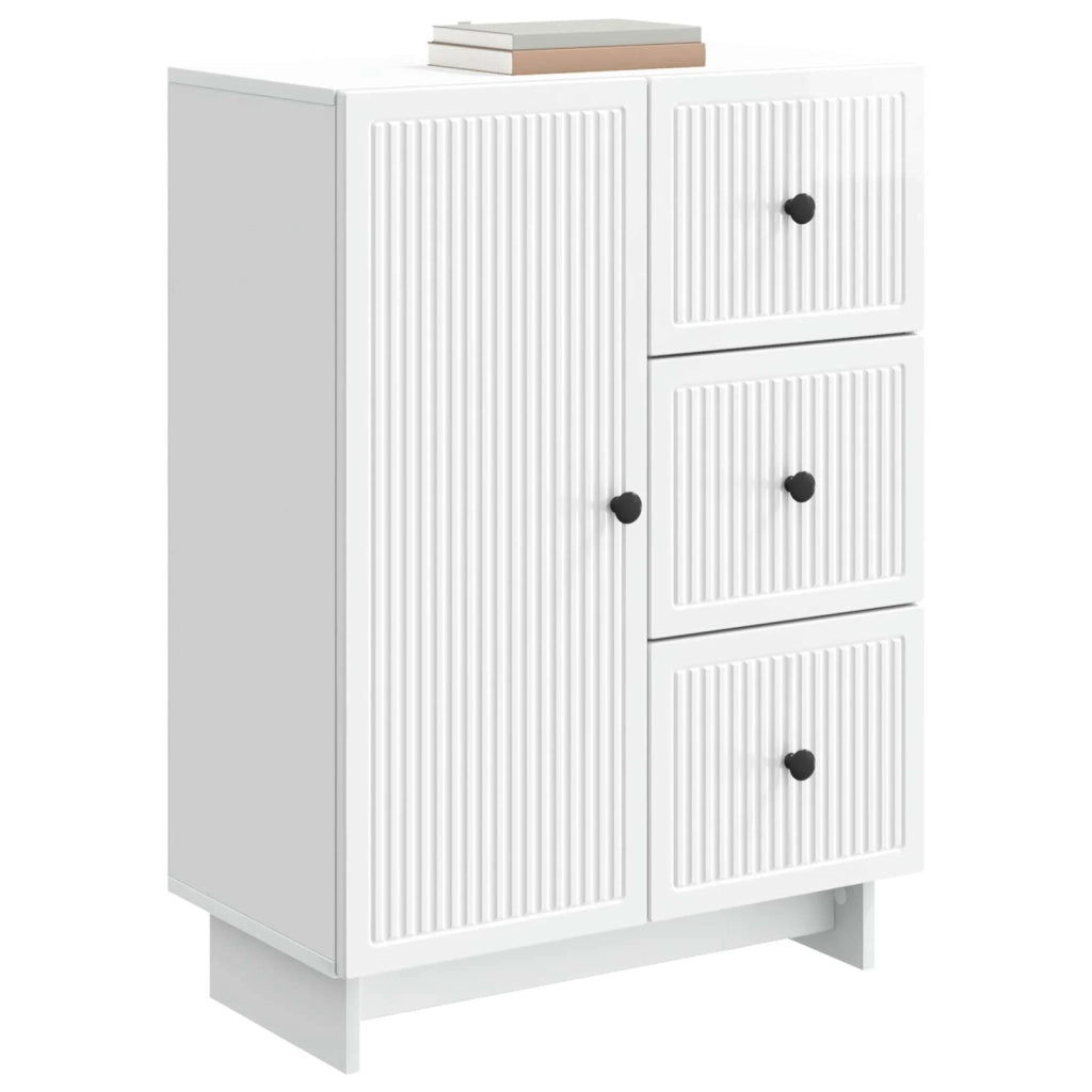 Credenza Bianco Lucido 66 x 34,5 x 90 cm Legno ingegnerizzato 893939