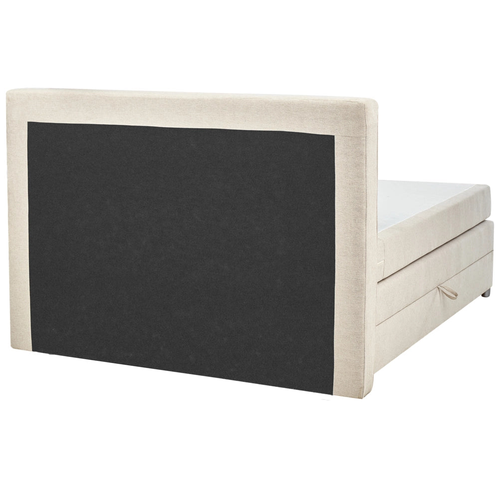 Letto Tessuto Nero 160 x 200 cm Imbottito Struttura Con Testiera Trapuntata E Materasso