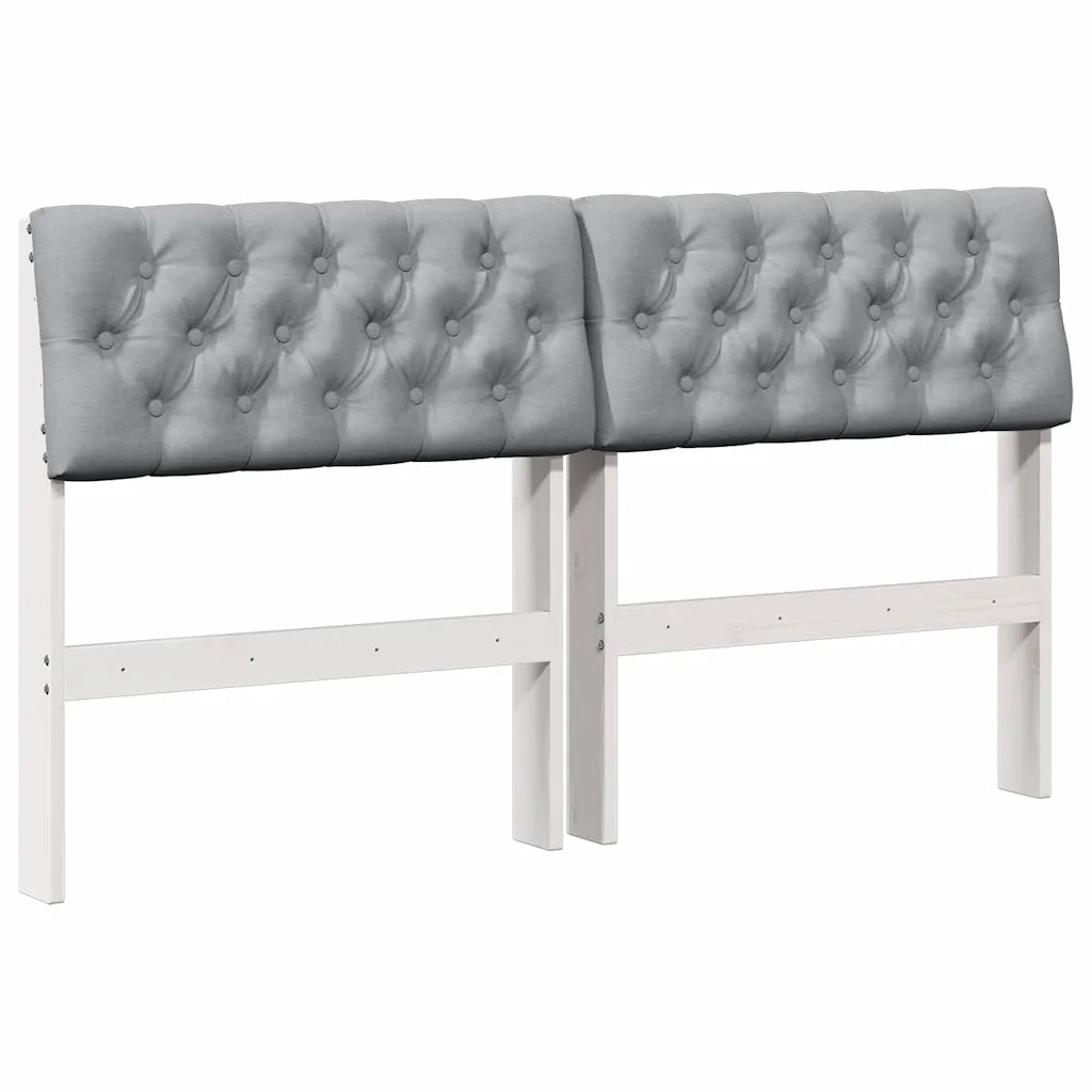 Testiera imbottita Grigio chiaro 160 cm Pino massello 879168