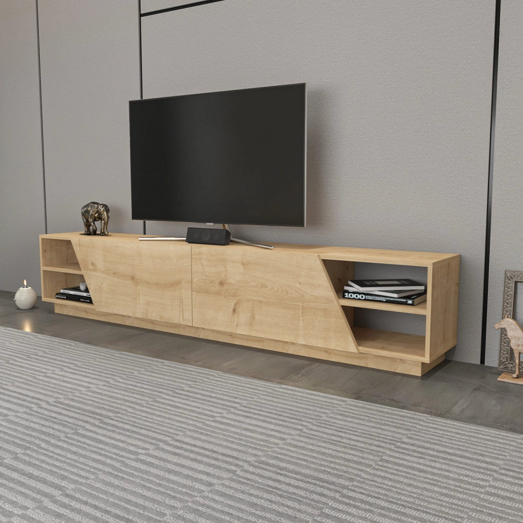 Porta TV in legno "Rhodes" - 240 x 37 x 47 cm - Beige