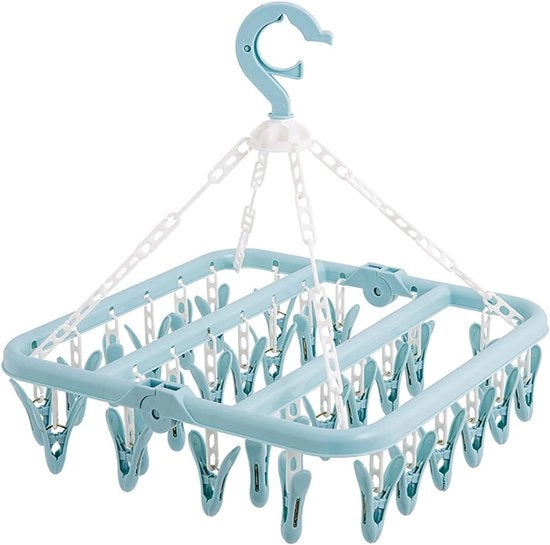 Asciugamani a Vento, Appoggio Antivento con Denti Antiscivolo e Pennelli in Acciaio, Appoggio per Calze, Credenza per la Cucina dei Panni, Linea per Asciugare, Maniglione per Doccia (Azzurro)