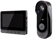 Campana di allarme con telecamera a video HD 1080P, audio bidirezionale, angolo di visione 170°, schermo da 4,3 pollici, impermeabile IPX54 per esterni, campana di allarme a video senza abbonamento, senza app, senza connessione Wi-Fi