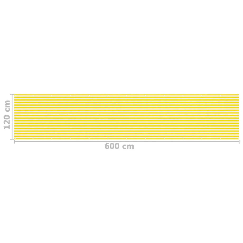 Schermo per balcone schermo per la privacy 120 x 600 cm HDPE giallo e bianco 02_0010210
