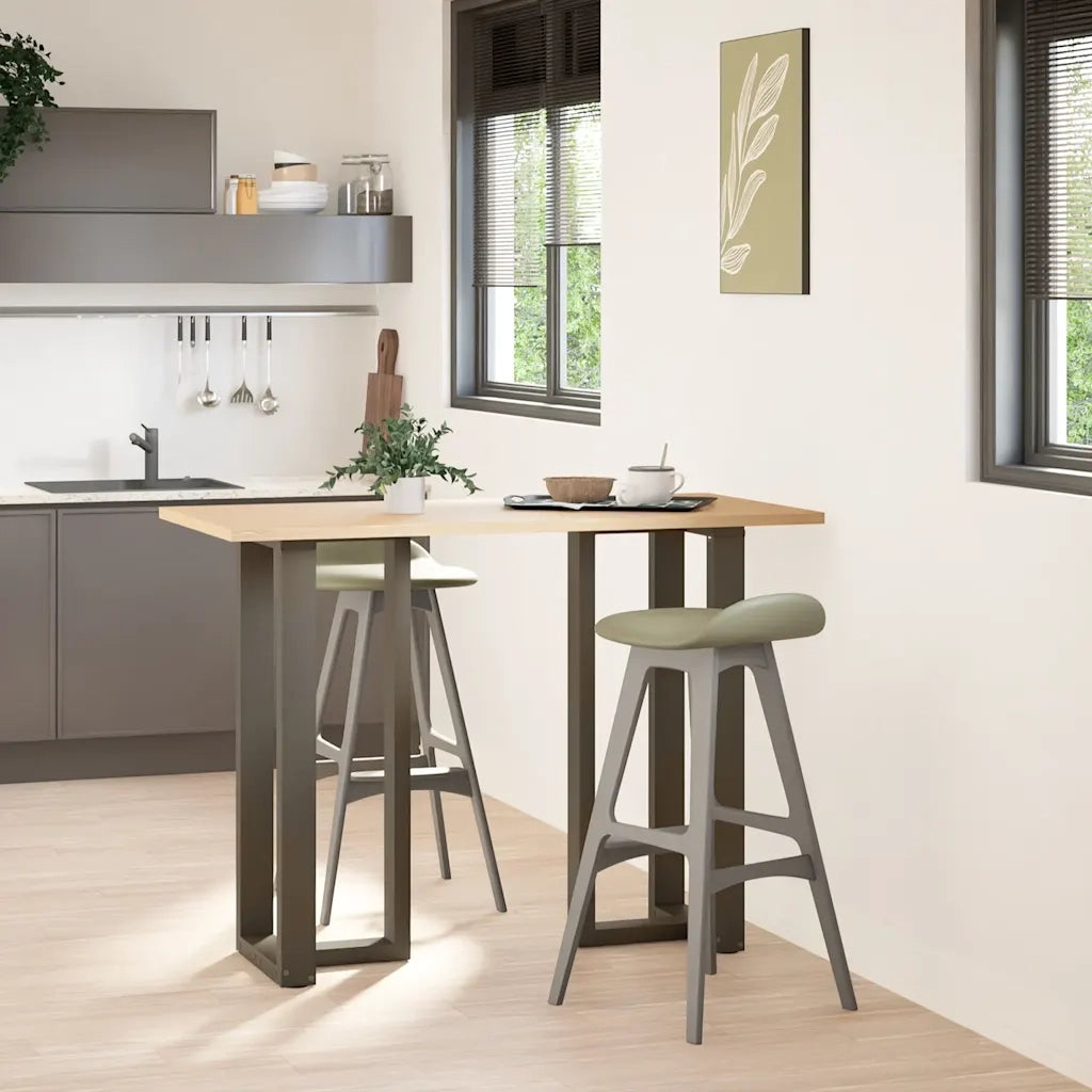 vidaXL Gambe per tavolo da bar a forma di T 2 pz nere 50x35x(100-101) cm in acciaio