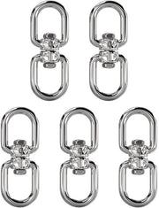 Zwenkhaken 5 Stuks - Oreflessibili a Doppia Vittoria - Acciaio Inossidabile 304 - Rotabili - Carico Massimo 95 kg - Per Cestini/Cesti di Piante - Grappino