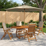 Set da pranzo da esterno con ombrellone 6 pz Bianco Crema 3438542
