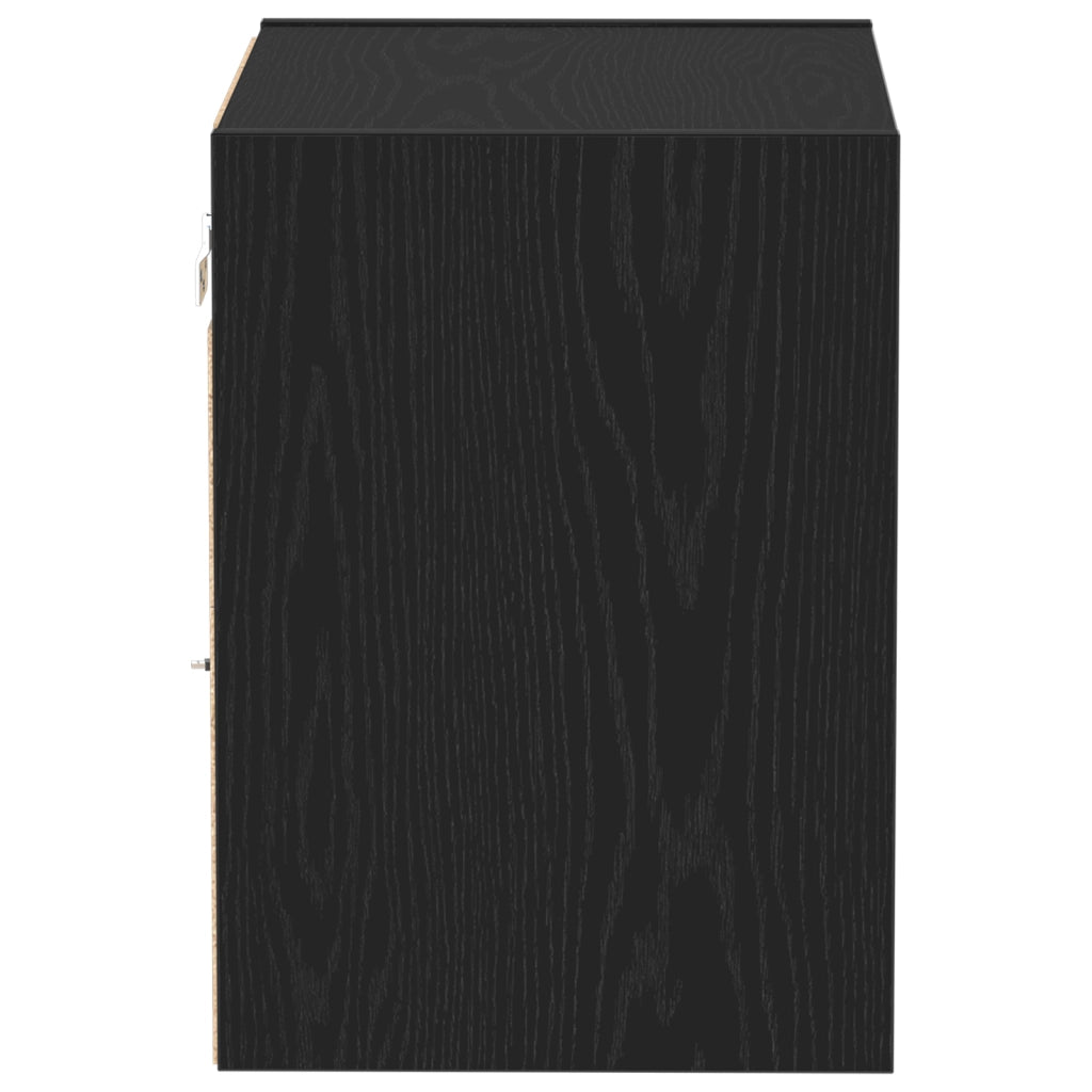 Mensola flottante  Nero Rovere 40x28,5x40 cm Legno ingegnerizzato