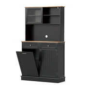 Mobiletto ribaltabile doppio 100 x 34 x 172 cm con moderno vano portaoggetti multifunzionale in MDF nero 20_0017483