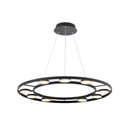 Maytoni Lampadario moderno Fad 9 luci LED integrato nero metallo diffusore acrilico