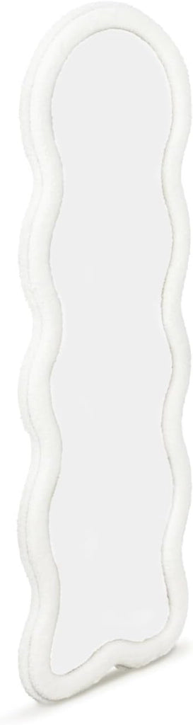 Specchio Wave in Tessuto bouclette Crema 150 x 50 cm