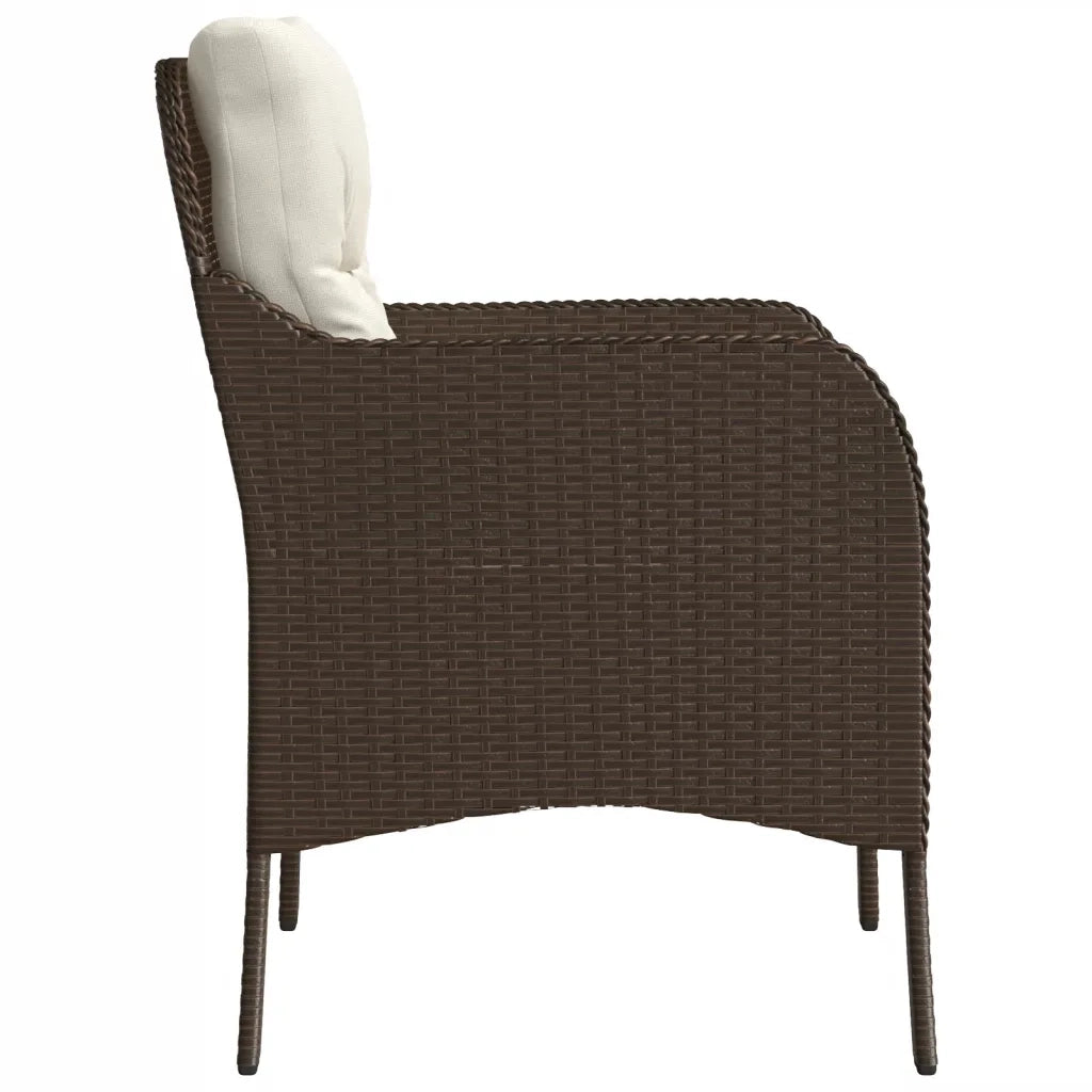 Sedie da Giardino con Cuscini 2 pz | Sedie da Esterno Marroni in Polyrattan