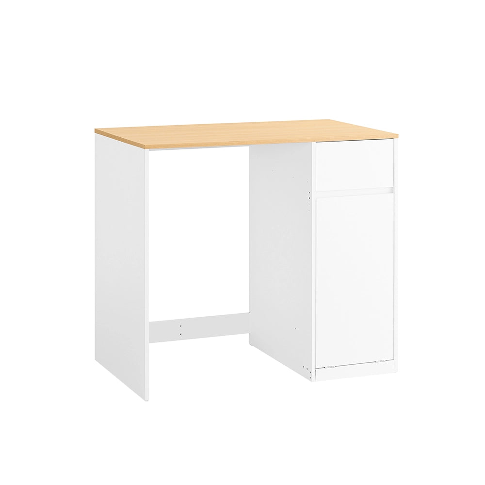 SoBuy Mobile per lavatrice – Armadio da bagno con cesto portabiancheria e cassetto, per lavatrice e asciugatrice, Mobiletto salvaspazio legno, Bianco,100×60×90 cm, BZR217-WN