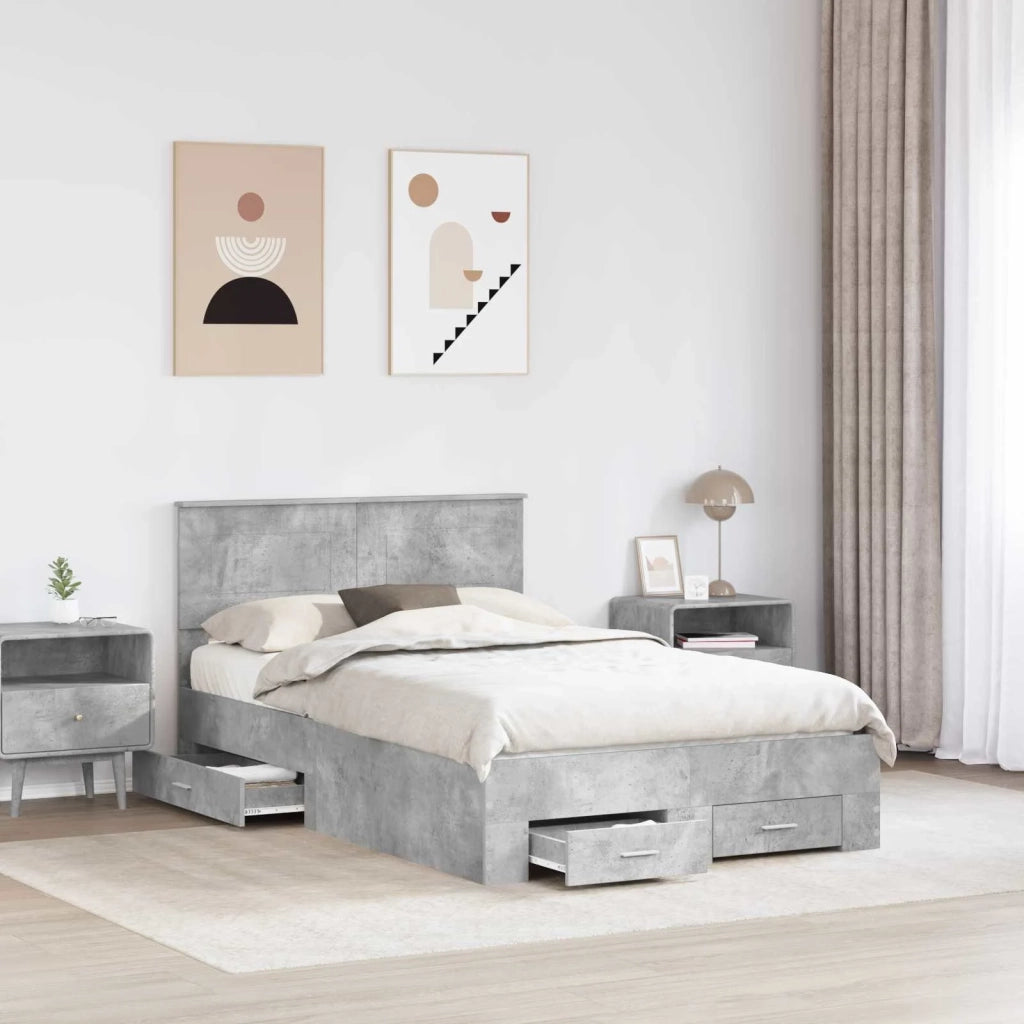 Struttura del letto con testiera Grigio cemento 120 x 200 cm 3408293
