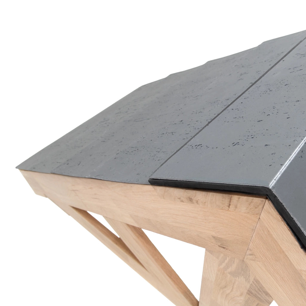 Tettoia Portico Rovere Massello 1400 mm Luce Interna Luci Parete