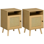 Comodino con cassetto e nicchia ¨C zephmum ¨C 39x35x60 cm effetto legno naturale