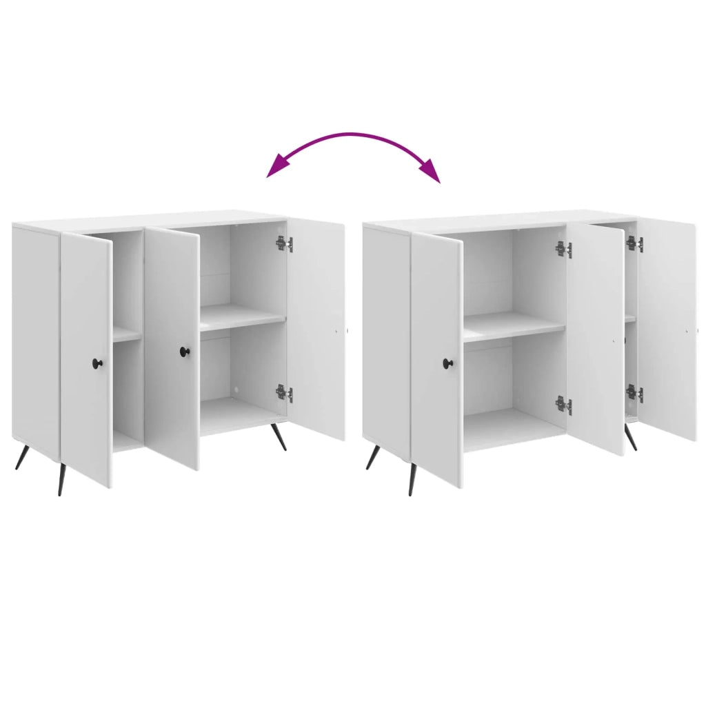 Credenza Bianco Lucido 89 x 34,5 x 80 cm Legno ingegnerizzato